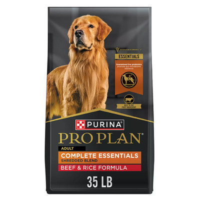 New w Purina Pro Plan Complete Essentials Beef & Rice Dry Dog Food Adult 35 lb