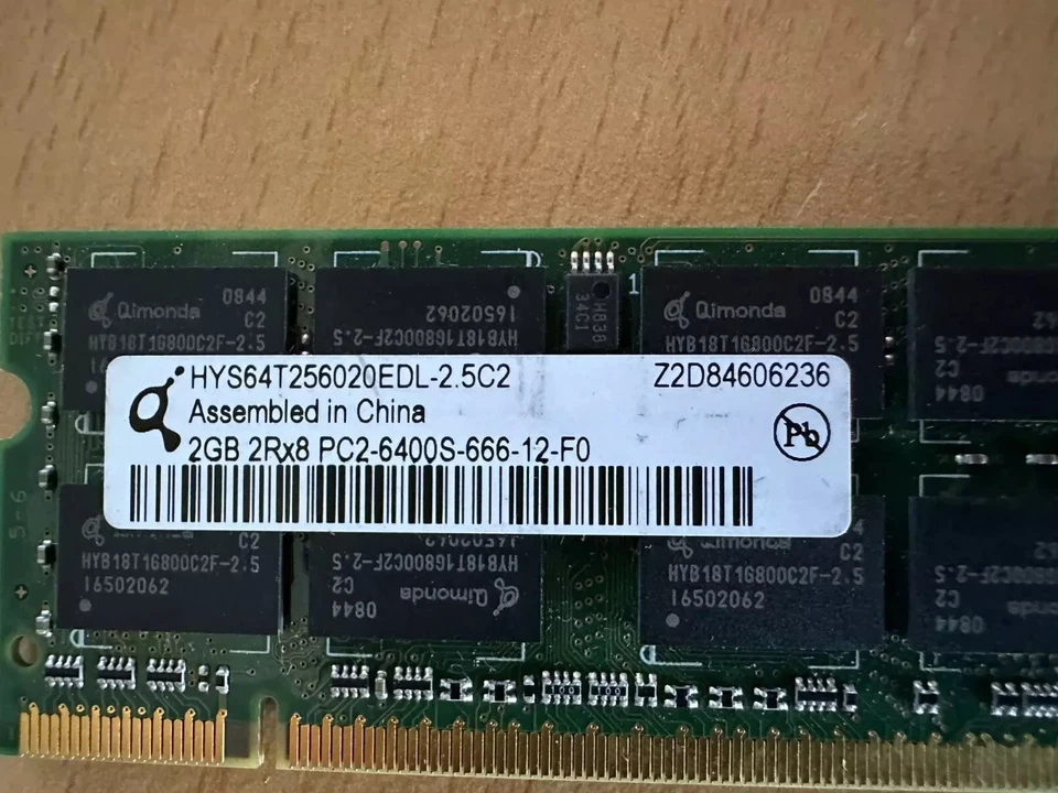 Qimonda 4GB (2x2GB) DDR2 PC2-6400S, 800MHz SO-DIMM Memory HYS64T256020EDL-2 5C2 - Image 4 of 4