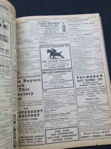 1944 New York Manufacturers & Industrial Classified Telephone Directory Guide - Picture 7 of 9