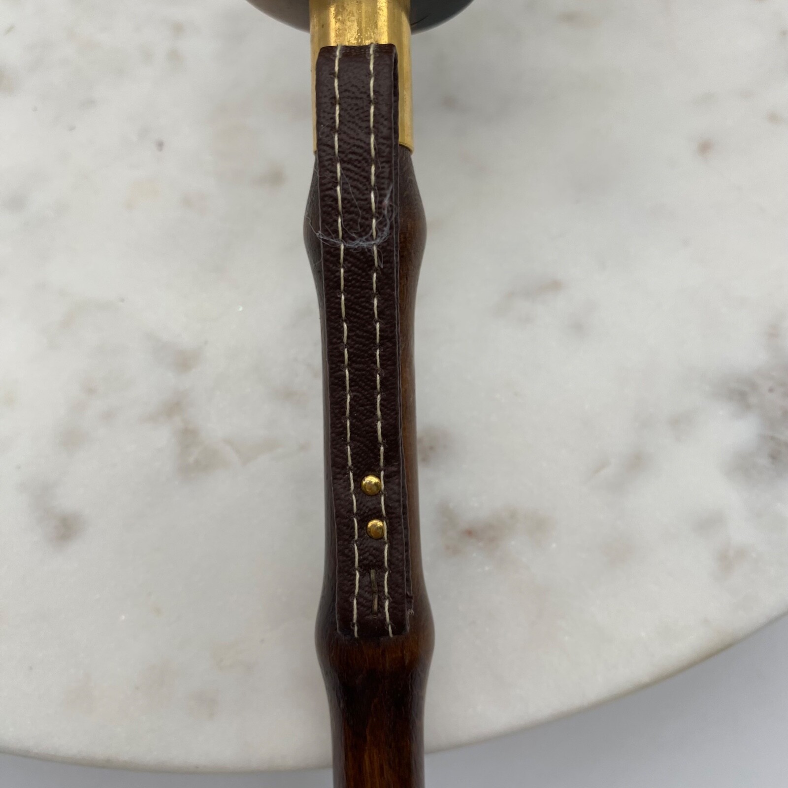 Vintage Bulldog Head Bamboo Shoe Horn Slipper Spoon S… Gem