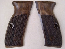 CZ 75 Shadow 2 Fine English Walnut Checkered/Logo Pistol Grips NEW! U1