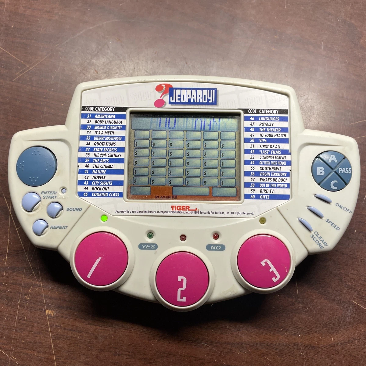 1999 Jeopardy Handheld Game Tiger Electronics Inc. Deluxe Edition
