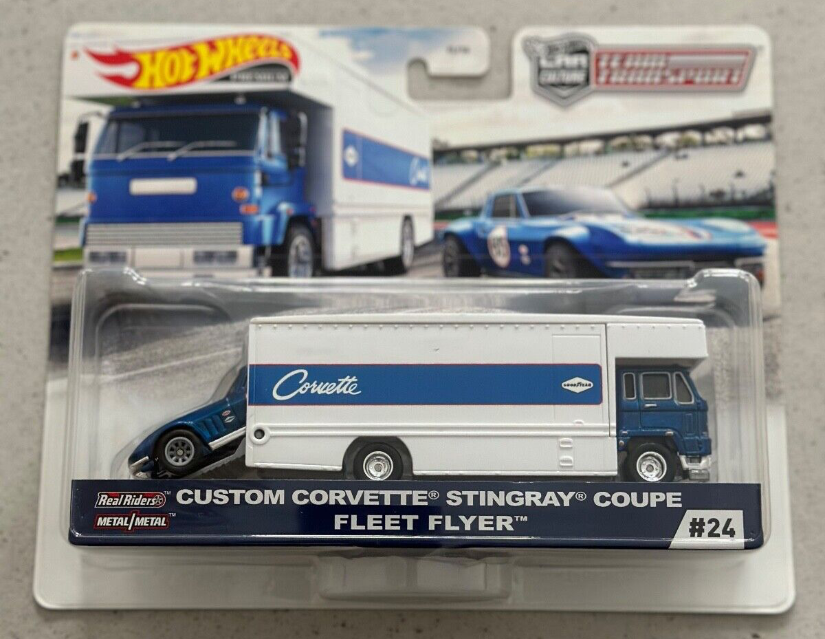Hot Wheels Premium Team Transport 24 CUSTOM CORVETTE STINGRAY COUPE FLEET FLYER