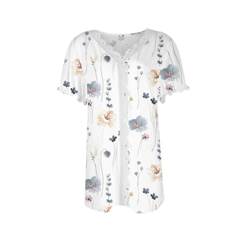 Womens Base Loose Short Pullover Summer Tops Sleeve V neck Ladies Shirt Blouse - Bild 11 von 64