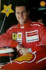 Orig. Formel formula 1 XL Autogrammkarte Michael Schumacher SHELL 1995 RARE  682