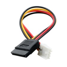 Mini 4pin Floppy FDD Female SP4 to SATA 15pin Female Power Adapter Cable