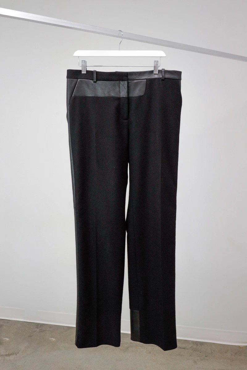 Celine Phoebe Philo Wool and Leather Black Pants, size IT42