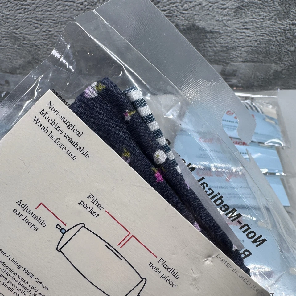 Kids' Lot of 2pks # 4 Distsy Flora Striped Mask - Cat & Jack . Navy Lot Of 14 - Image 4 of 4