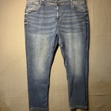 The Perfect Jean NYC Mens 48x32 Blue Slim Fit Stretch Denim Casual Whiskering
