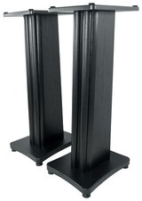  2 Rockville SS28B Black Wood Grain 28" Speaker Stands Fits Yamaha HS5IW