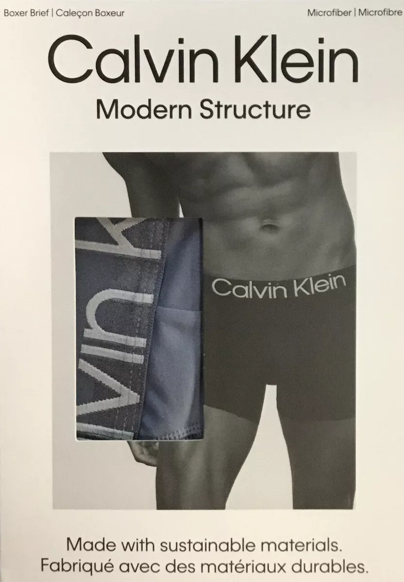 Calvin Klein Men's Modern Structure Microfiber Boxer Brief, Gray, Size S