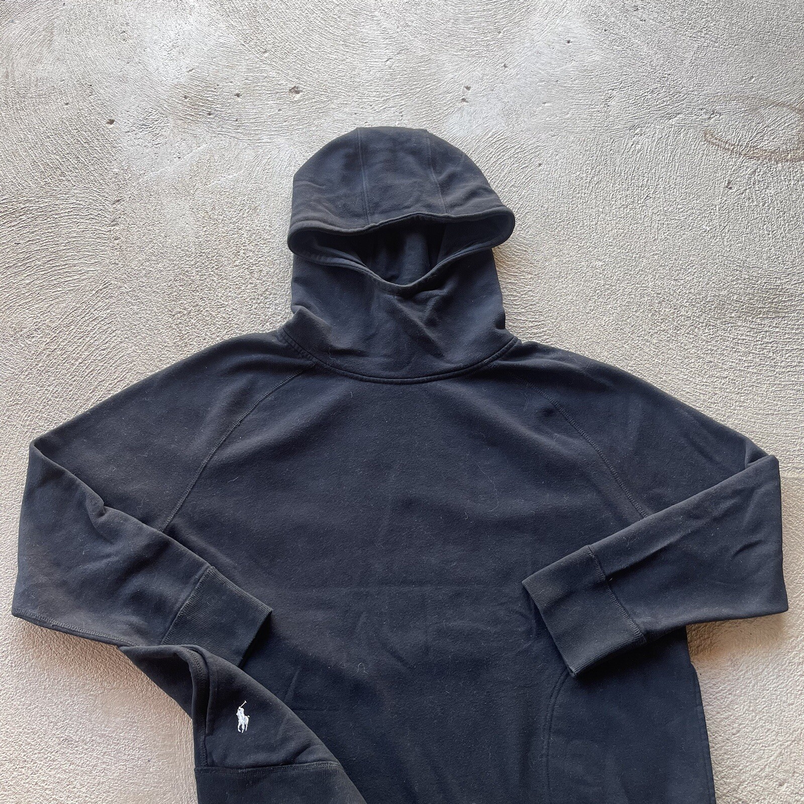 Polo Ralph Laure Felpa con Cappuccio Uomo XL Nero Maglione Elasticizzato Pony Jacket Preppy Basic