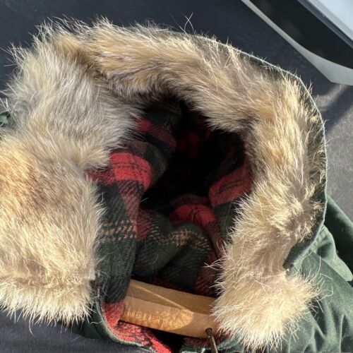 woolrich jacket mens X-large real Fur Green - Picture 2 of 5