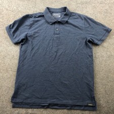 Eddie Bauer Polo Shirt Mens Large Blue Short Sleeve Casual Preppy