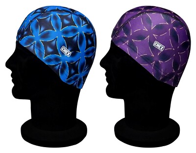 CHEX Herren Elastische Easy-Fit Stretch Schwimmhaube Atlantic Geometrisch