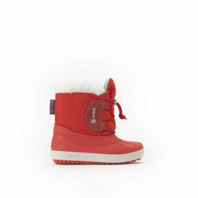AIGLE Nervei Fur Lined Waterproof Boots UK 1 EU 33 Red Gummistiefel Welly UVP 45£