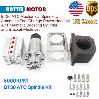 【US】BT30 ATC Spindle Automatic Tool Change Power Head Air Pneumatic Boost Cylind