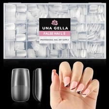  Nail Tips Pre-buff Soft Gel X Nail Tips Matte Square False Nails Short Square