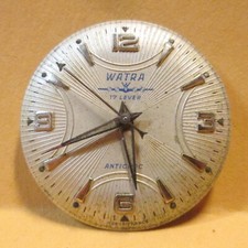 WATRA Antichoc 17 Lever Man's WATCH, 17 Jewel, Runs, AIRPLANE ON DIAL
