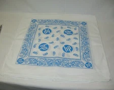 Hewlett Packard HP Bandana Headband Hair Wrap Paisley White Blue Company Gear Ad