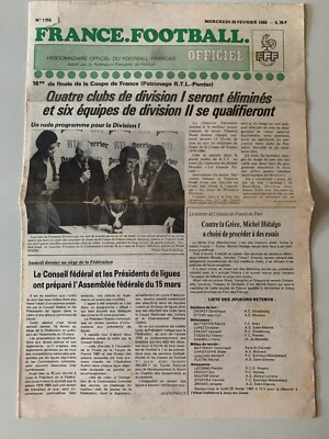 France Football Officiel FFF N°2108 20 Mars 1987 Coupe De France Vintage