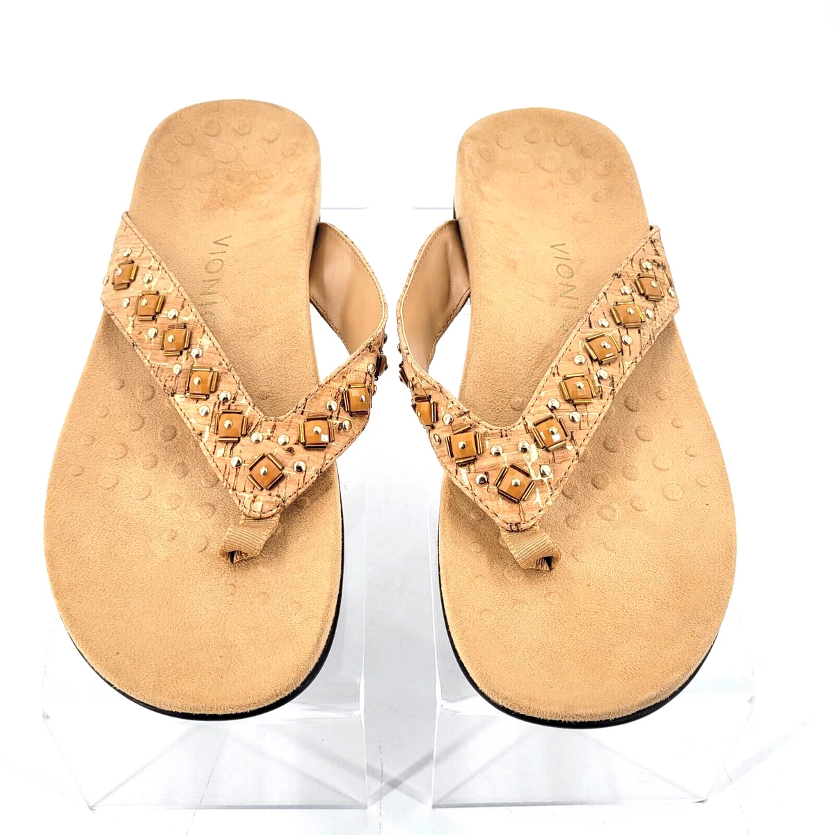 Vionic Floriana Gold Cork Sandal Flip Flop Women s US size 9 Comfort Sandal