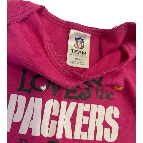 NFL Green Bay Packers Bebé Niña 18 Meses Rosa Body “Como Papá” - Imagen 3 de 4