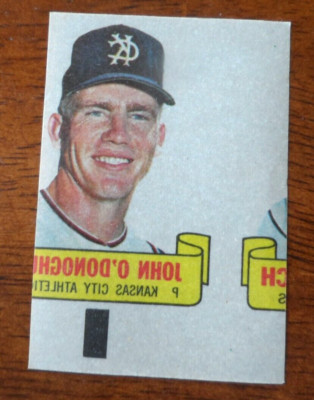 1966 TOPPS BASEBALL RUB-OFFS JOHN O'ODONGHUE KANSAS CITY ATHLETICS U-307