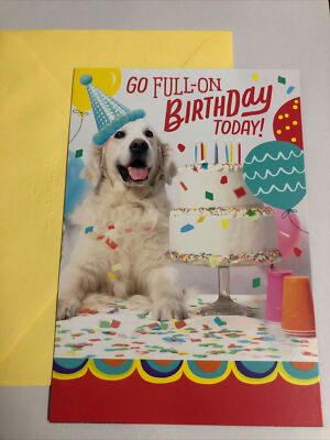 Happy Birthday Friend Golden Retriever Funny Dog 5 x7  Hallmark Greeting Card