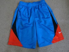 GREAT Nike black white label bright blue orange black shorts - youth M 10-12