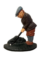 Vintage Cast Iron Door Stop Golfer The Import Collection Man Golfing 7.5" Tall