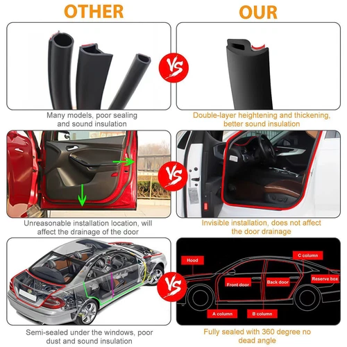 Tira de sello de goma universal del panel del limpiaparabrisas delantero del coche de 2 m - Imagen 4 de 17