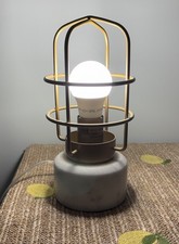 Handsome Industrial Desk Lamp Gold Wire Cage ...