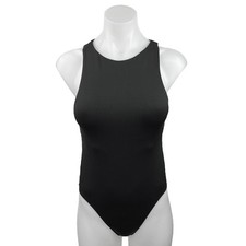 NEW Zara Womens Black Round Neck Stretch Sleeveless One Piece Bodysuit Top Sz S