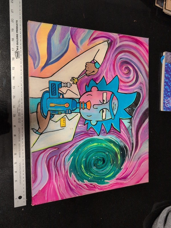 Rick And Morty Fan Art. Trippy Neon Cosmic Art