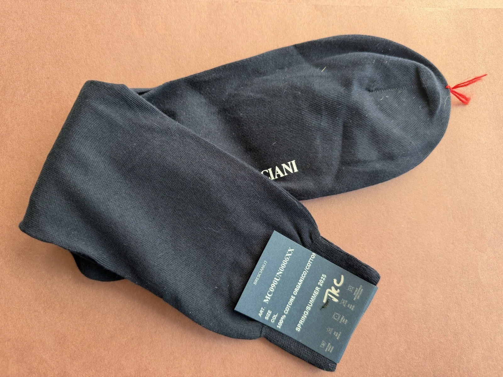 SPRING/SUMMER 2025 Men's Bresciani Socks NWT 100% Cotton Black