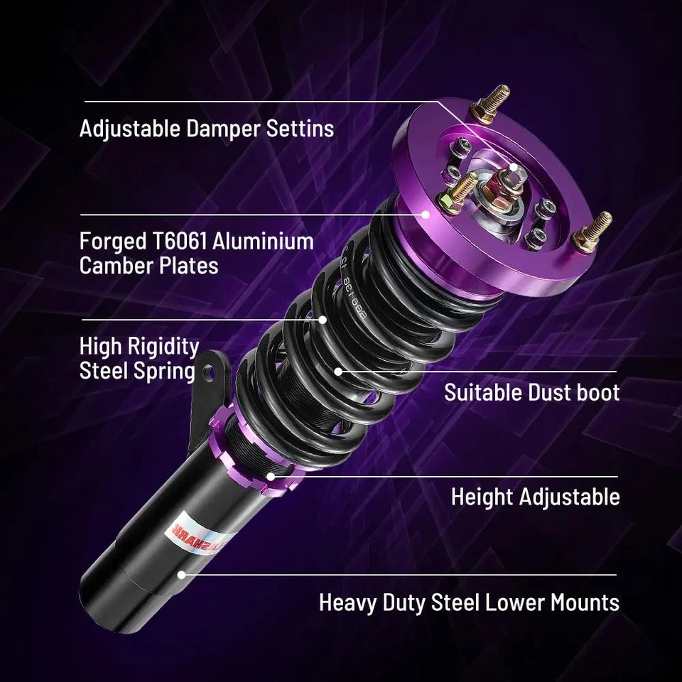 4x Coilover Shocks Struts Suspension for BMW 3-Series 328i 325i 335i Adj Height - Image 3 of 4