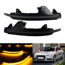 1 Paar Schwarz Außenspiegel flügel spiegel blinker für Audi A7 4G S7 RS7 11-18