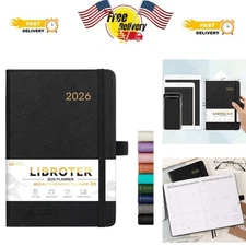 2026 Luxurious Planner - Weekly & Monthly Organizer, Leather Cover, Compact Size