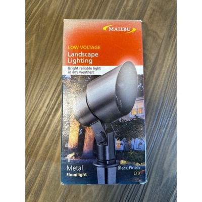 #ad Malibu Metal Floodlight Outdoor Landscape Lighting Black LT9 New Open Box $29.99
