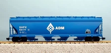 USA Trains R14125 ADM 4-BAY Center Flow Covered Hopper, BLUE