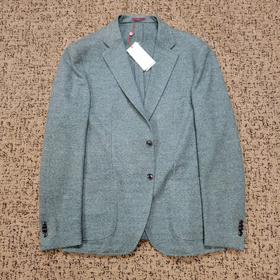 $1650 NEW Luciano Barbera 100% WOOL Blazer Men's 46 R EU 56 Green AMALFI Jacket