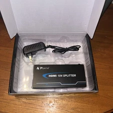 PORTTA 4-Port (1x4) HDMI  Amplified Powered Splitter/Signal Distributor