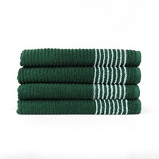 White Striped Golf Caddie Towel 22 x 44 Inch Dark Green Super Gym Towel Sports