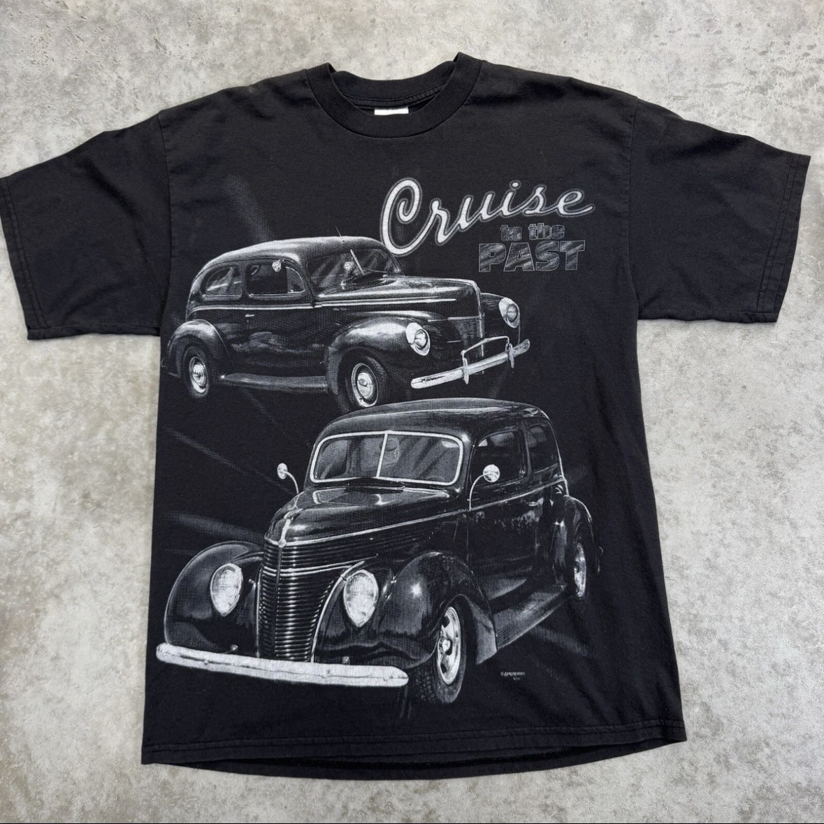 Vintage Cruise to the Past Shirt Mens XL Classic Car Hot Rod Graphic 90s Tee