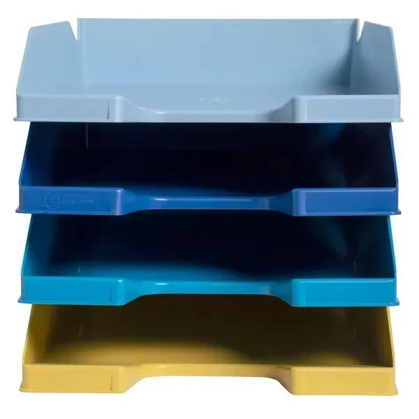 Exacompta Bee Blue Letter Trays Recycled A4 Set of 4 Assorted 113202SETD