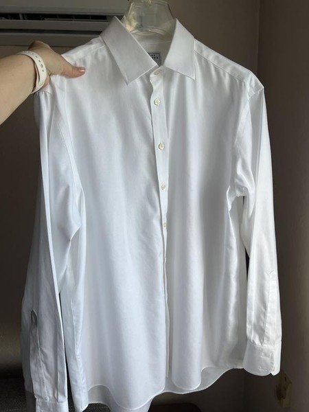 Men Charles Tyrwhitt Shirt White Cotton 56