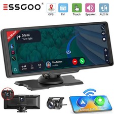 10.26" Dash Cam Touch Screen Wireless 4K Apple Carplay Android Auto Car Stereo