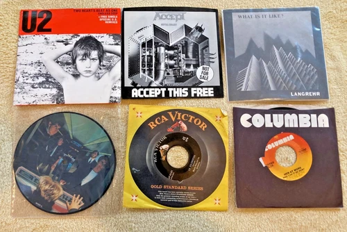 Vintage 80s Alt-Rock 45s & Picture Disc Lot – The Who U2 Ultravox Accept