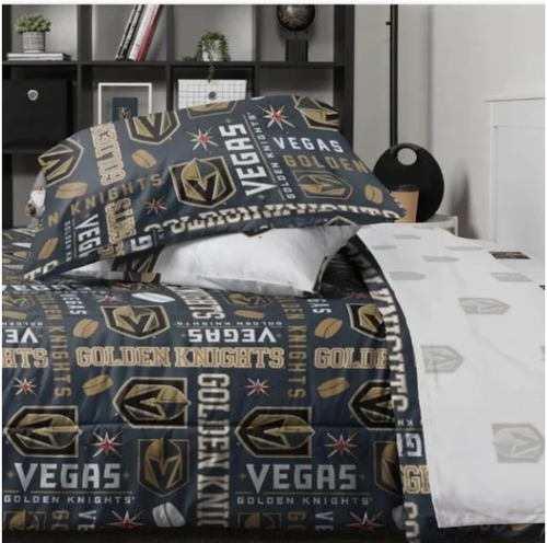 NHL Comforter Set Vegas Knights Red Wings BRUINS PENGUINS Blackhawks Kraken NEW - Afbeelding 39 van 63